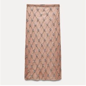 Zara Sheer Lace Skirt in Cream